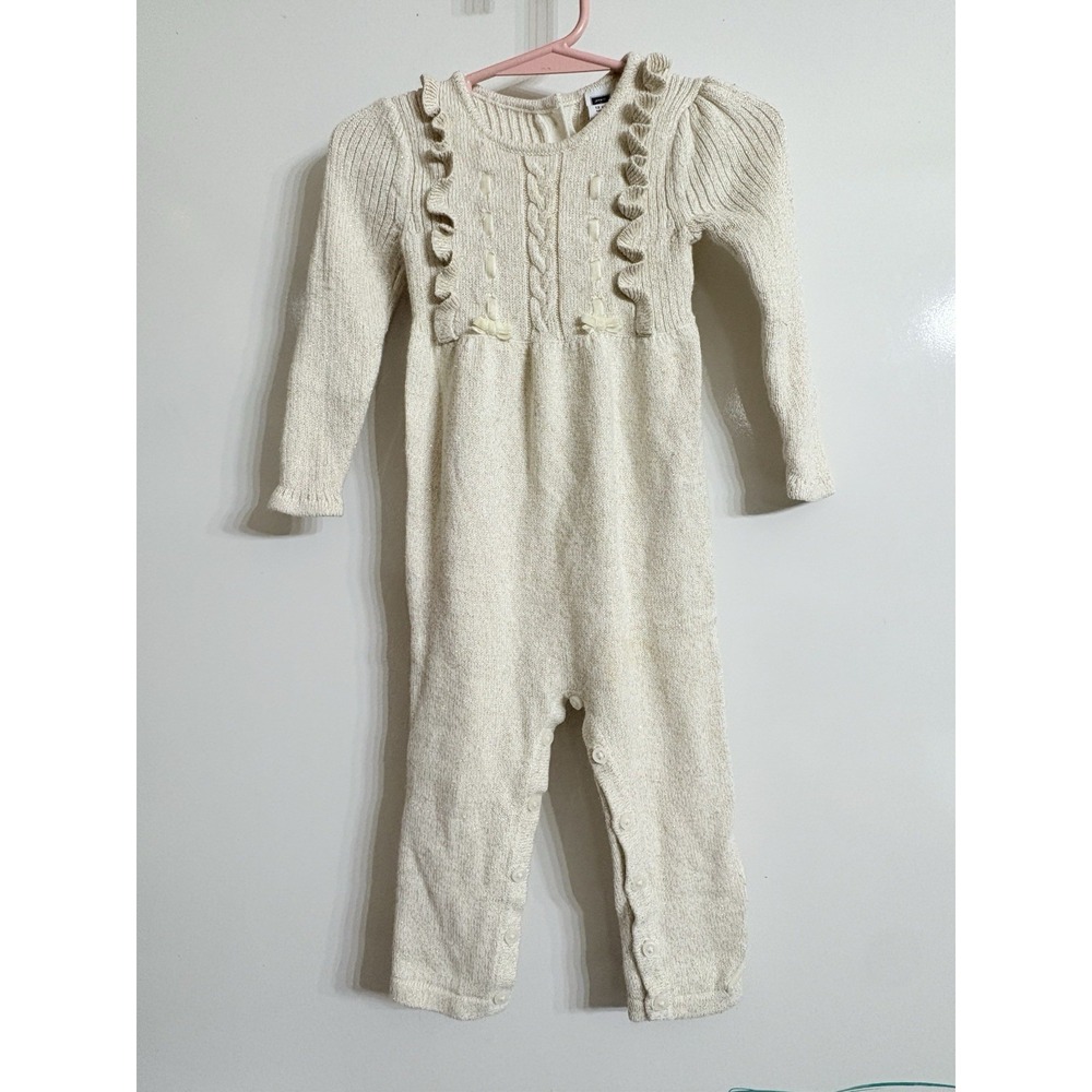 Janie & Jack  12-18months Knit‎ Gold And Cream One Piece Outfit
